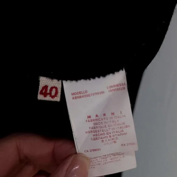 Marni 100% Wool Shift Dress 40 Made In Italy Sleeveless Peplum Black - Picture 10 of 12